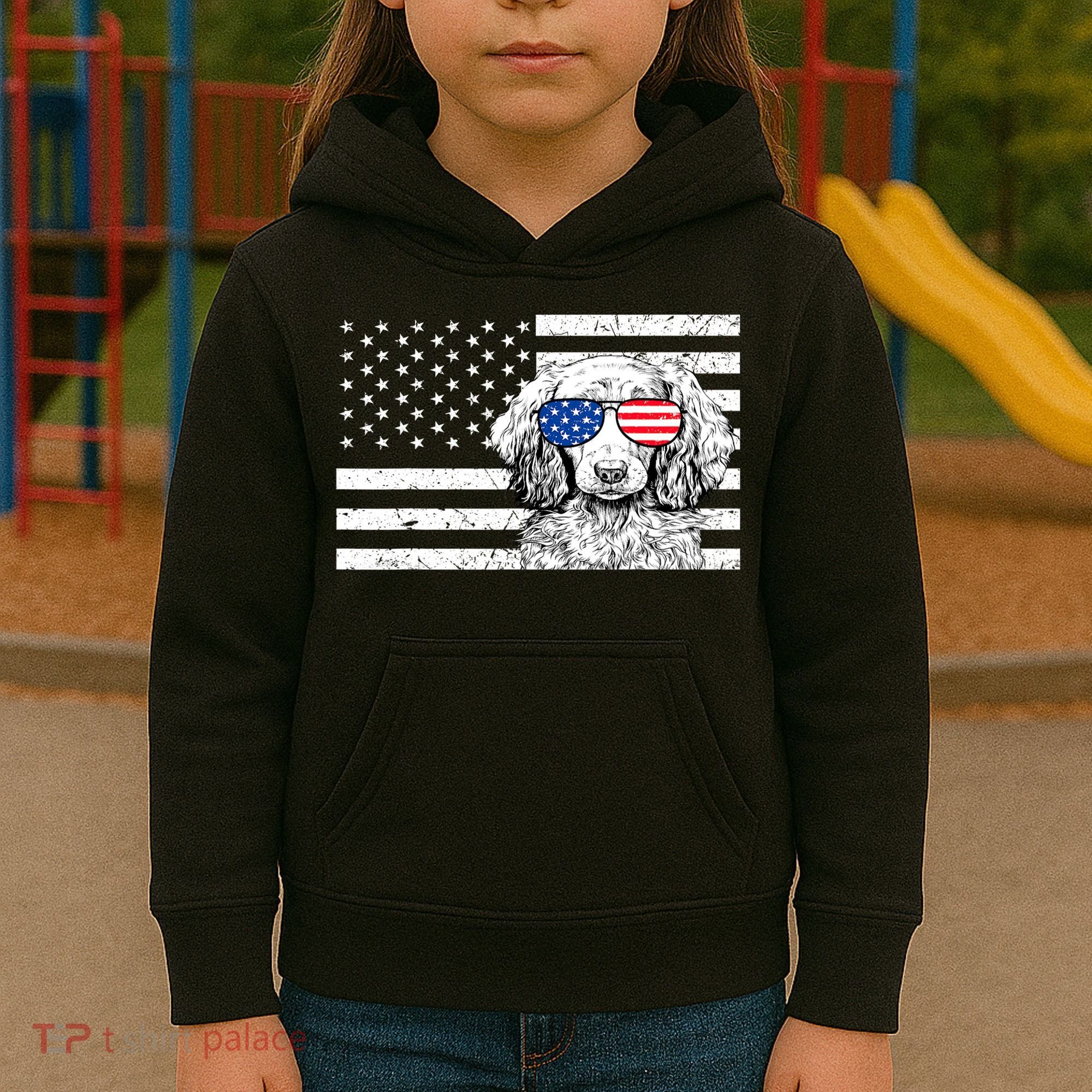 American Flag Dachshund Weiner Dog Us Patriotic Gift Kids Hoodie