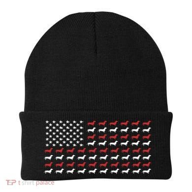 American Flag Dachshund Patriotic Dachshund  Beanie