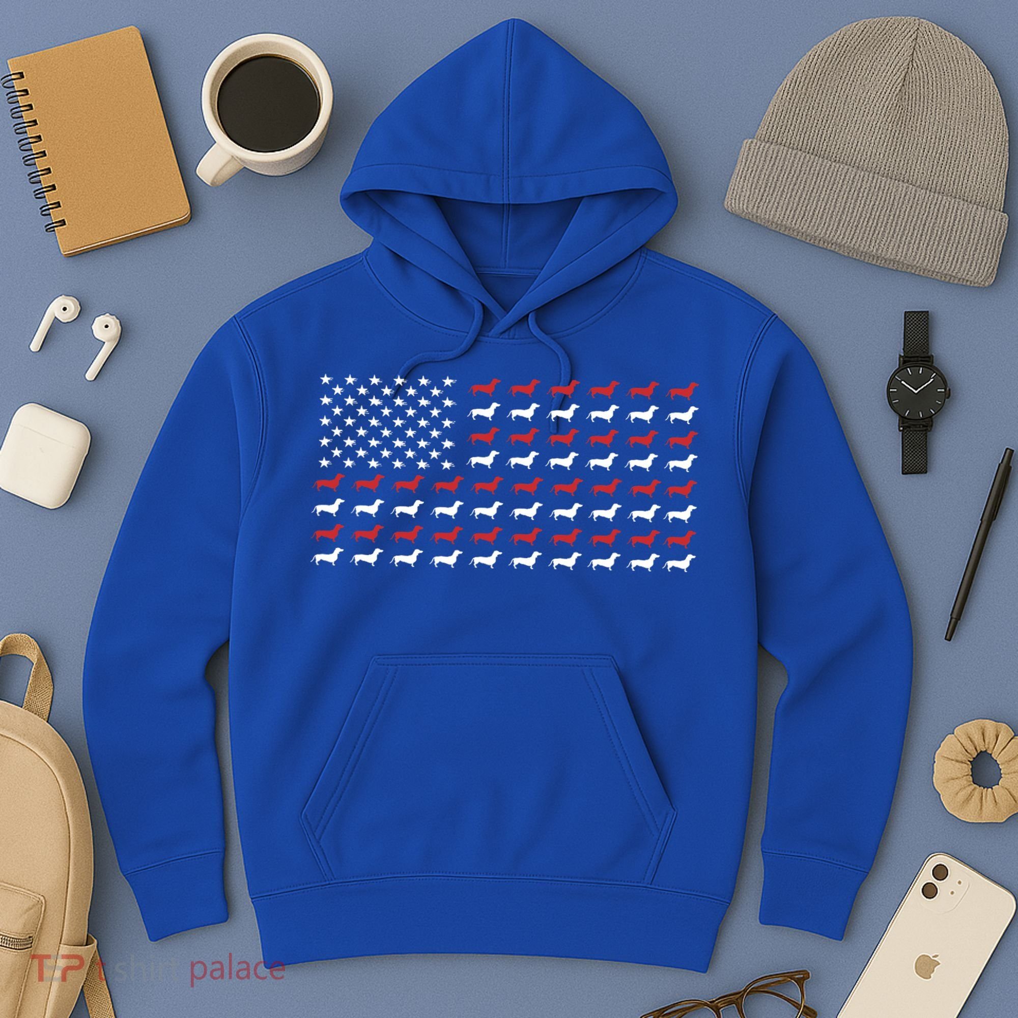 American Flag Dachshund Patriotic Dachshund  Hoodie