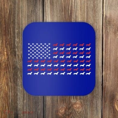 American Flag Dachshund Patriotic Dachshund  Coaster