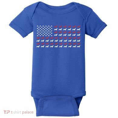 American Flag Dachshund Patriotic Dachshund  Baby Bodysuit