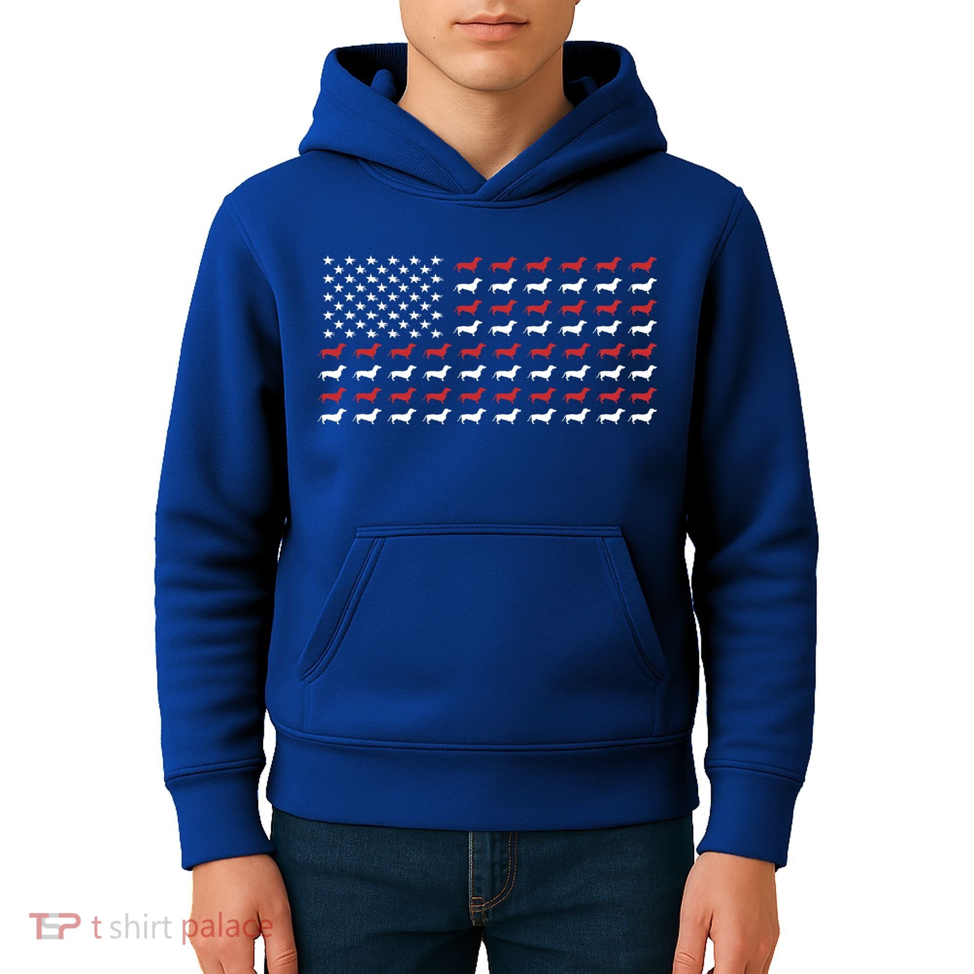 American Flag Dachshund Patriotic Dachshund  Kids Hoodie