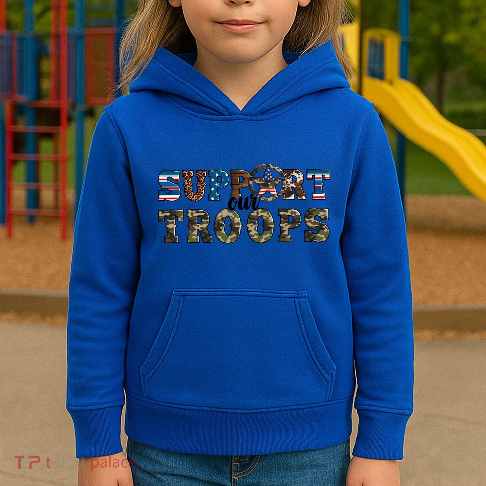 Armed Forces Day Support Our Troops Army Veteran Day Cute Gift Kids Hoodie