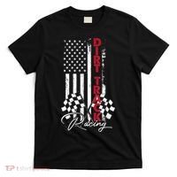 American Flag Dirt Track Racing Car Bike Driver Racing Racer T-Shirt thumb 0