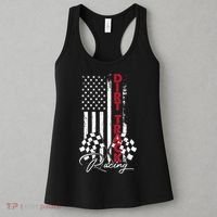 American Flag Dirt Track Racing Car Bike Driver Racing Racer Women's Tank Top thumb 3