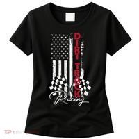 American Flag Dirt Track Racing Car Bike Driver Racing Racer Women's T-Shirt thumb 0