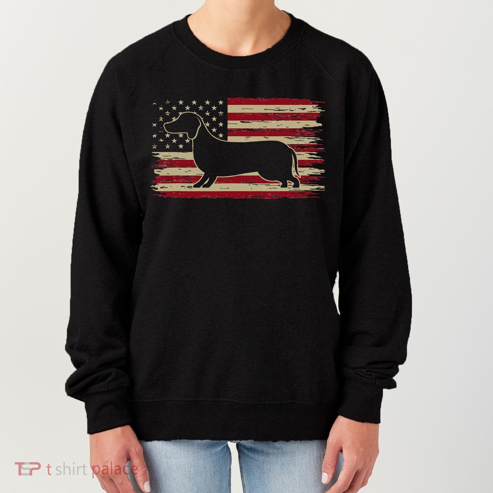 American Flag Dachshund Patriotic Dachshund Doxie Lover Women's Sweatshirt