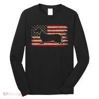 American Flag Dachshund Patriotic Dachshund Doxie Lover Long Sleeve Shirt thumb 0