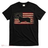 American Flag Dachshund Patriotic Dachshund Doxie Lover T-Shirt thumb 0