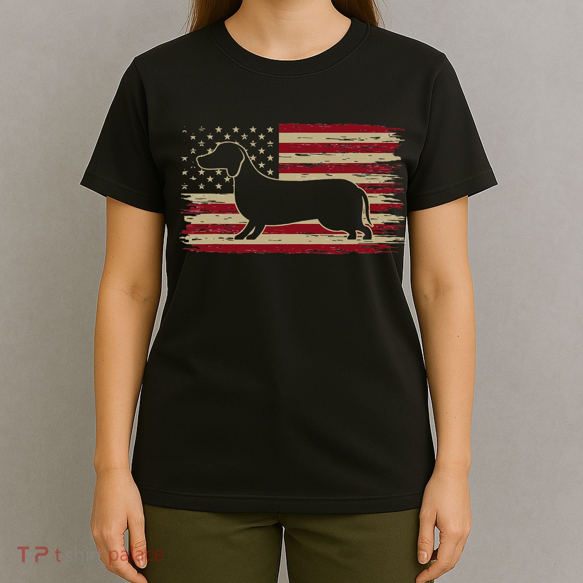 American Flag Dachshund Patriotic Dachshund Doxie Lover T-Shirt