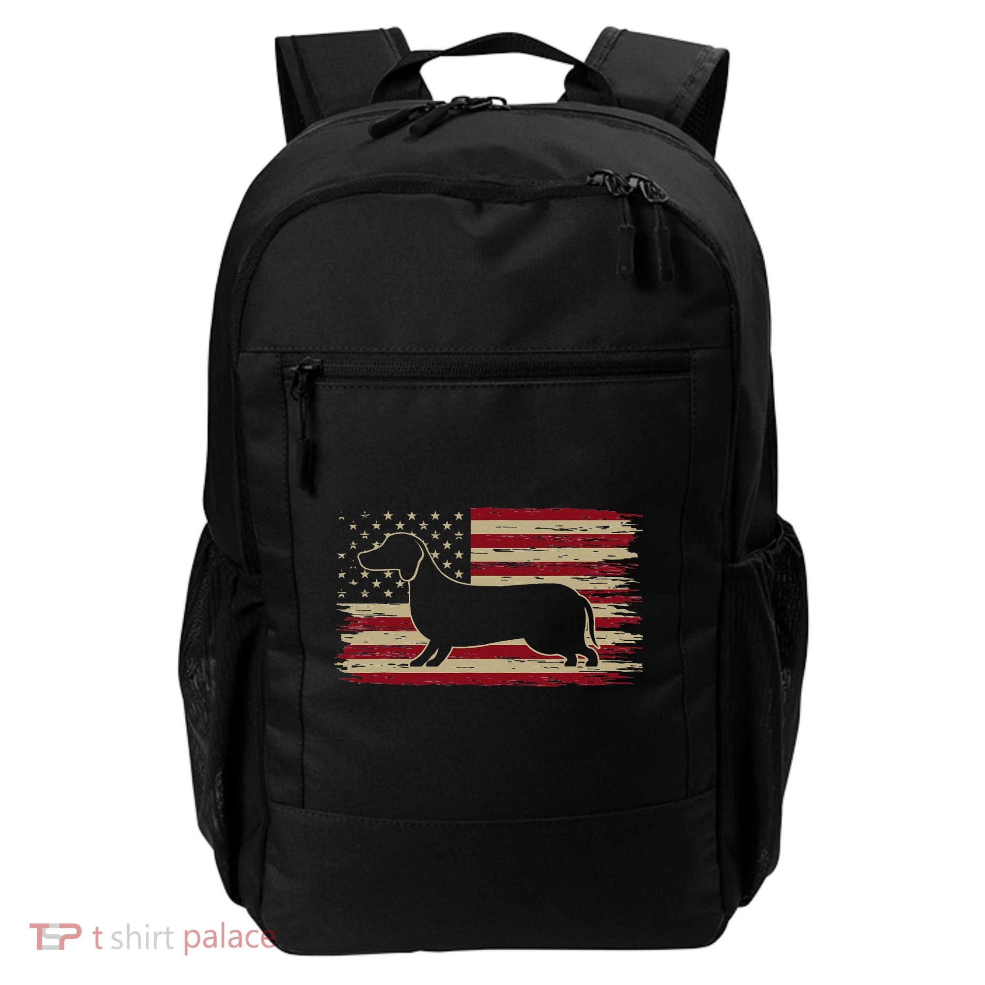 American Flag Dachshund Patriotic Dachshund Doxie Lover Backpack