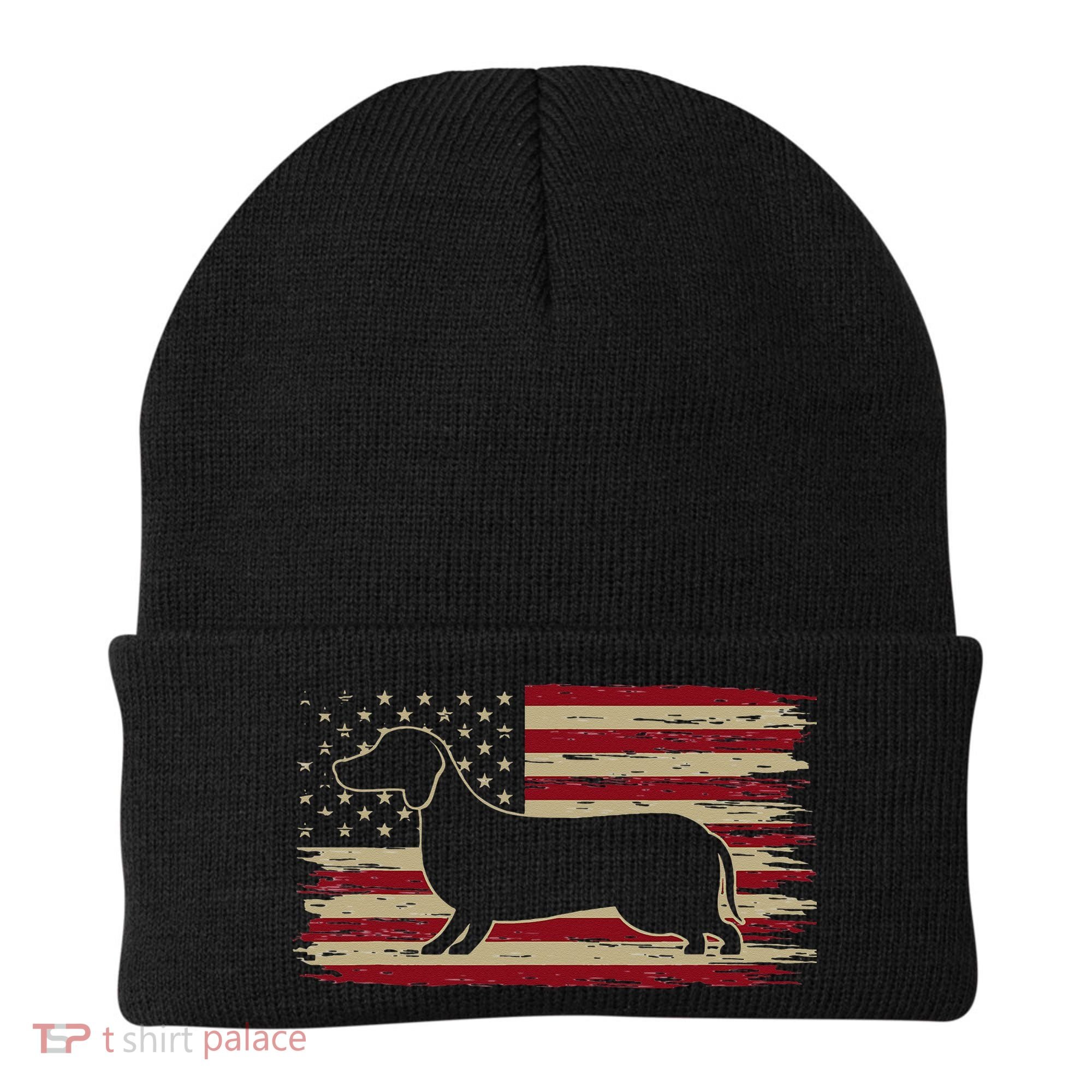 American Flag Dachshund Patriotic Dachshund Doxie Lover Beanie