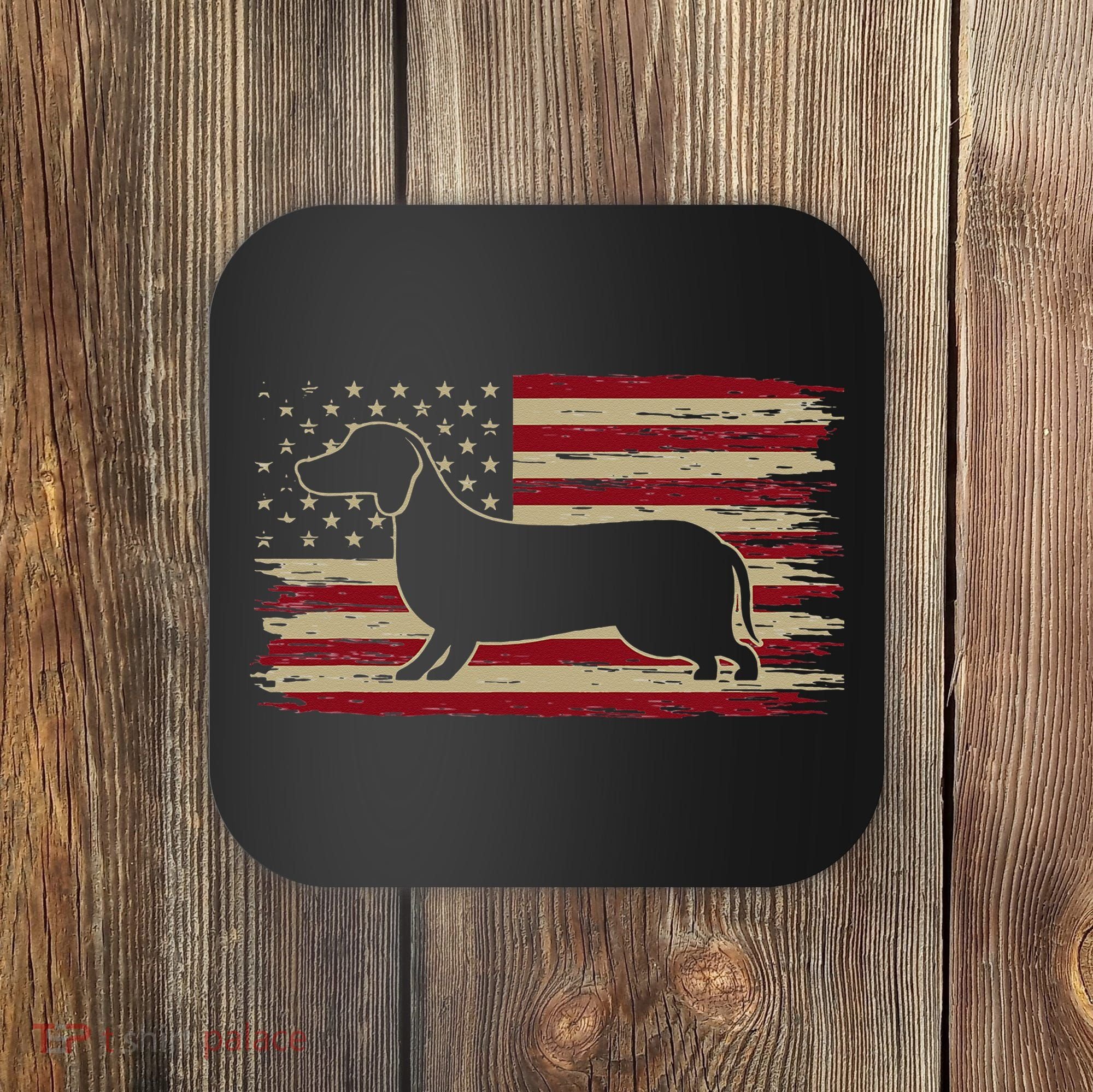 American Flag Dachshund Patriotic Dachshund Doxie Lover Coaster
