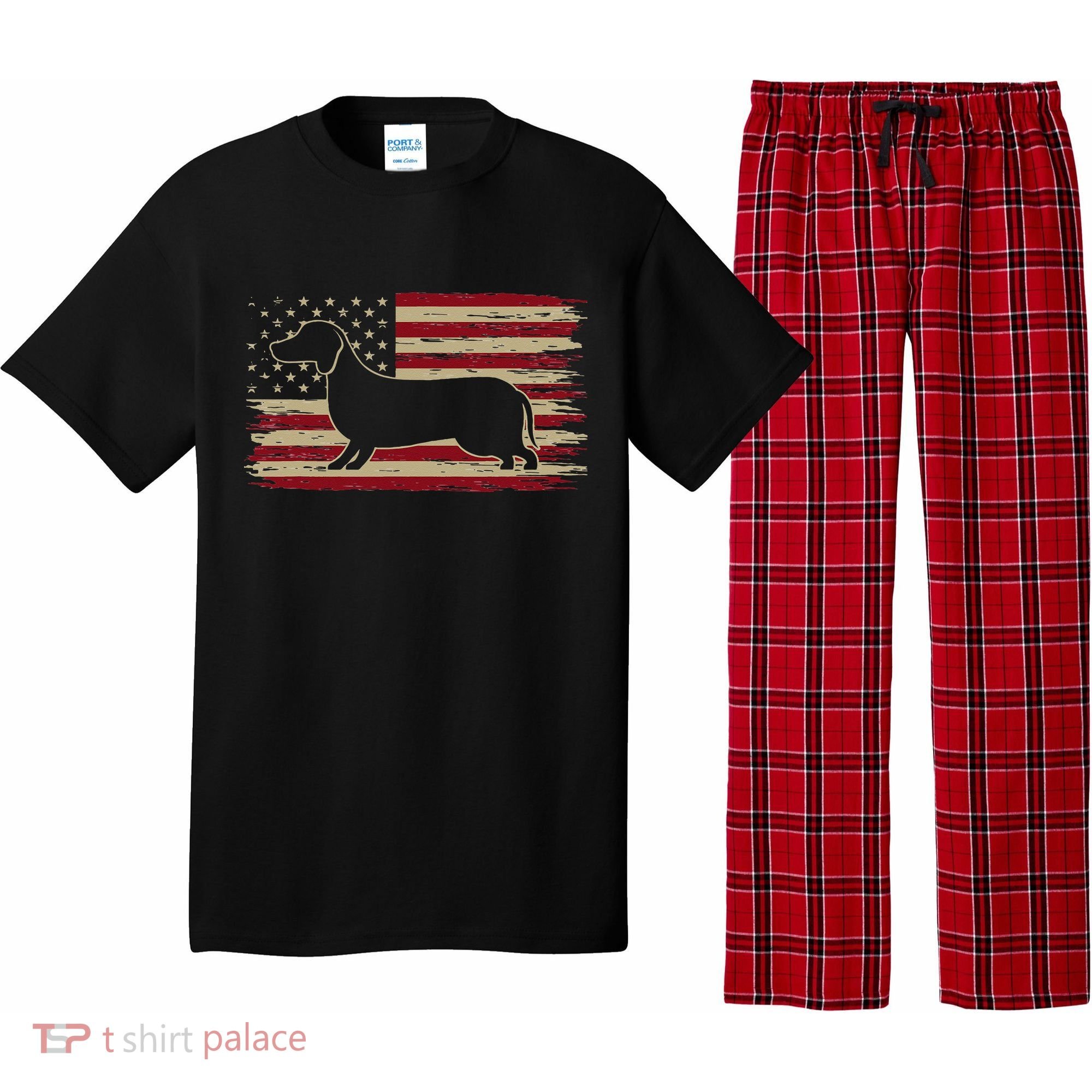 American Flag Dachshund Patriotic Dachshund Doxie Lover Pajama Set