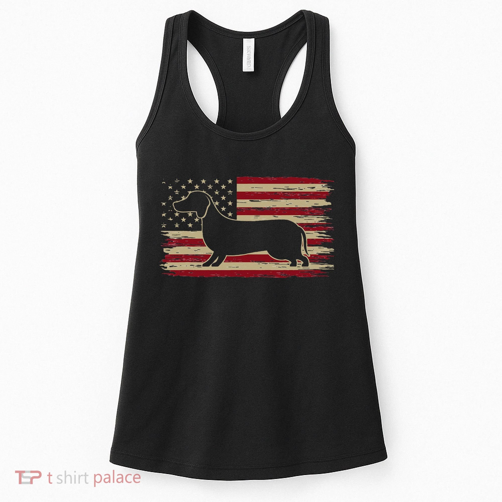 American Flag Dachshund Patriotic Dachshund Doxie Lover Women's Tank Top