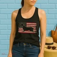 American Flag Dachshund Patriotic Dachshund Doxie Lover Women's Tank Top thumb 2