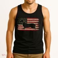 American Flag Dachshund Patriotic Dachshund Doxie Lover Tank Top thumb 3
