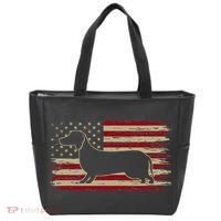 American Flag Dachshund Patriotic Dachshund Doxie Lover Tote Bag thumb 0