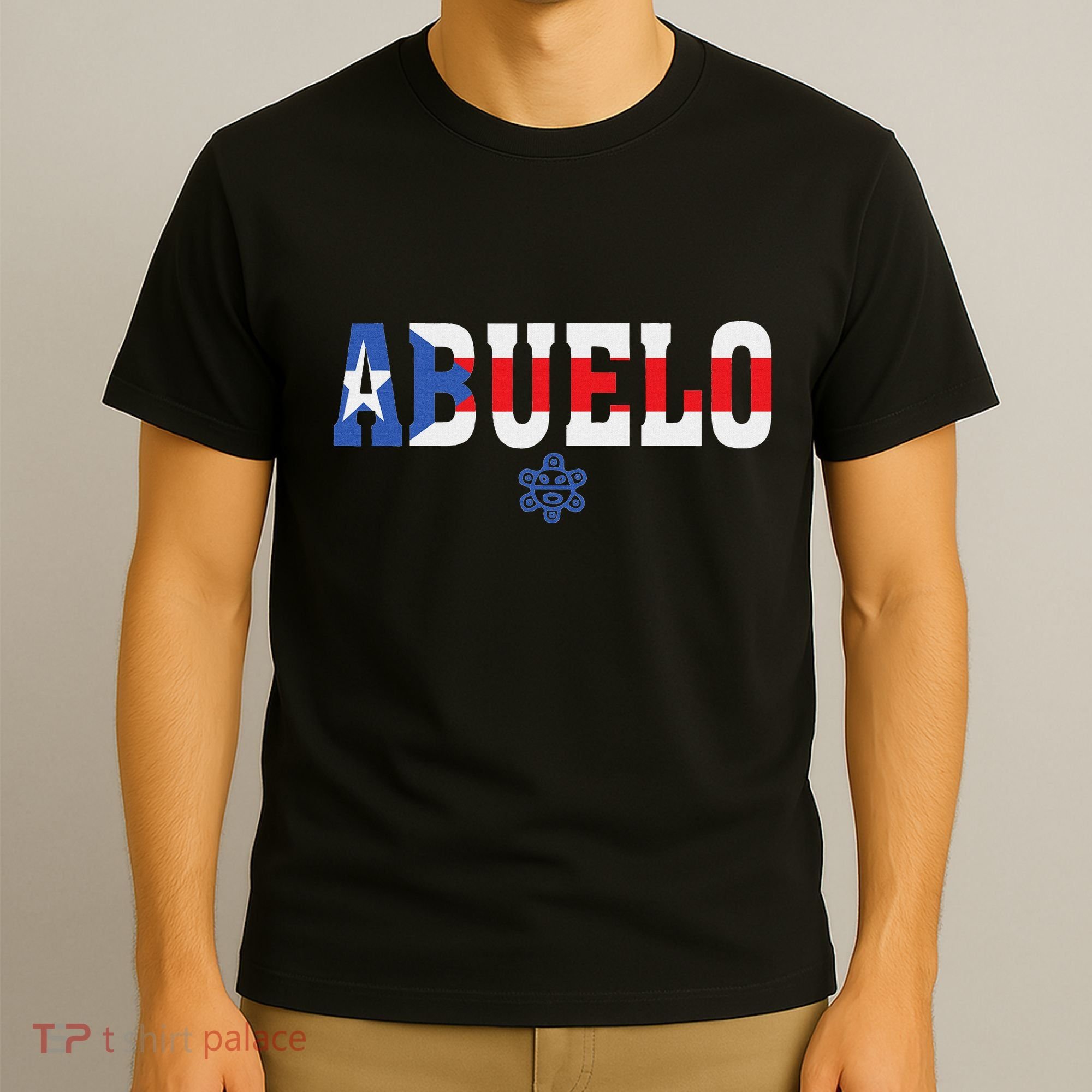 Abuelo FatherS Day Puerto Rico Flag Puerto Rican Taino T-Shirt