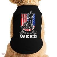 American Flag Dads Against Weed Funny Lawn Mowing Fathers Doggie Tank thumb 0
