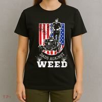 American Flag Dads Against Weed Funny Lawn Mowing Fathers T-Shirt thumb 4