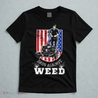 American Flag Dads Against Weed Funny Lawn Mowing Fathers T-Shirt thumb 5