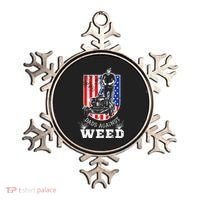 American Flag Dads Against Weed Funny Lawn Mowing Fathers Ornament thumb 0