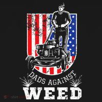 American Flag Dads Against Weed Funny Lawn Mowing Fathers Ornament thumb 1