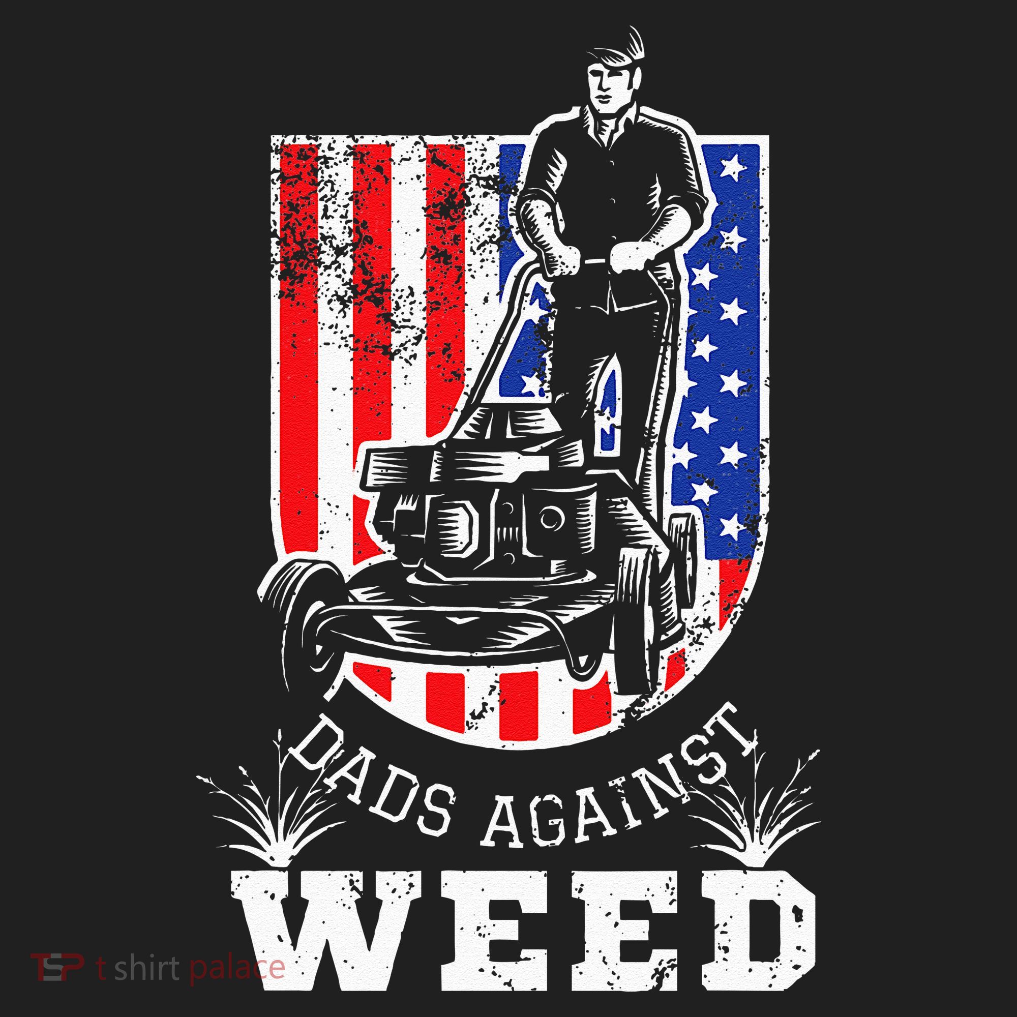 American Flag Dads Against Weed Funny Lawn Mowing Fathers Hat