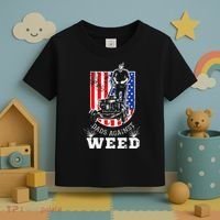American Flag Dads Against Weed Funny Lawn Mowing Fathers Toddler T-Shirt thumb 3