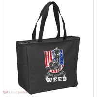 American Flag Dads Against Weed Funny Lawn Mowing Fathers Tote Bag thumb 2