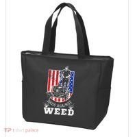 American Flag Dads Against Weed Funny Lawn Mowing Fathers Tote Bag thumb 3