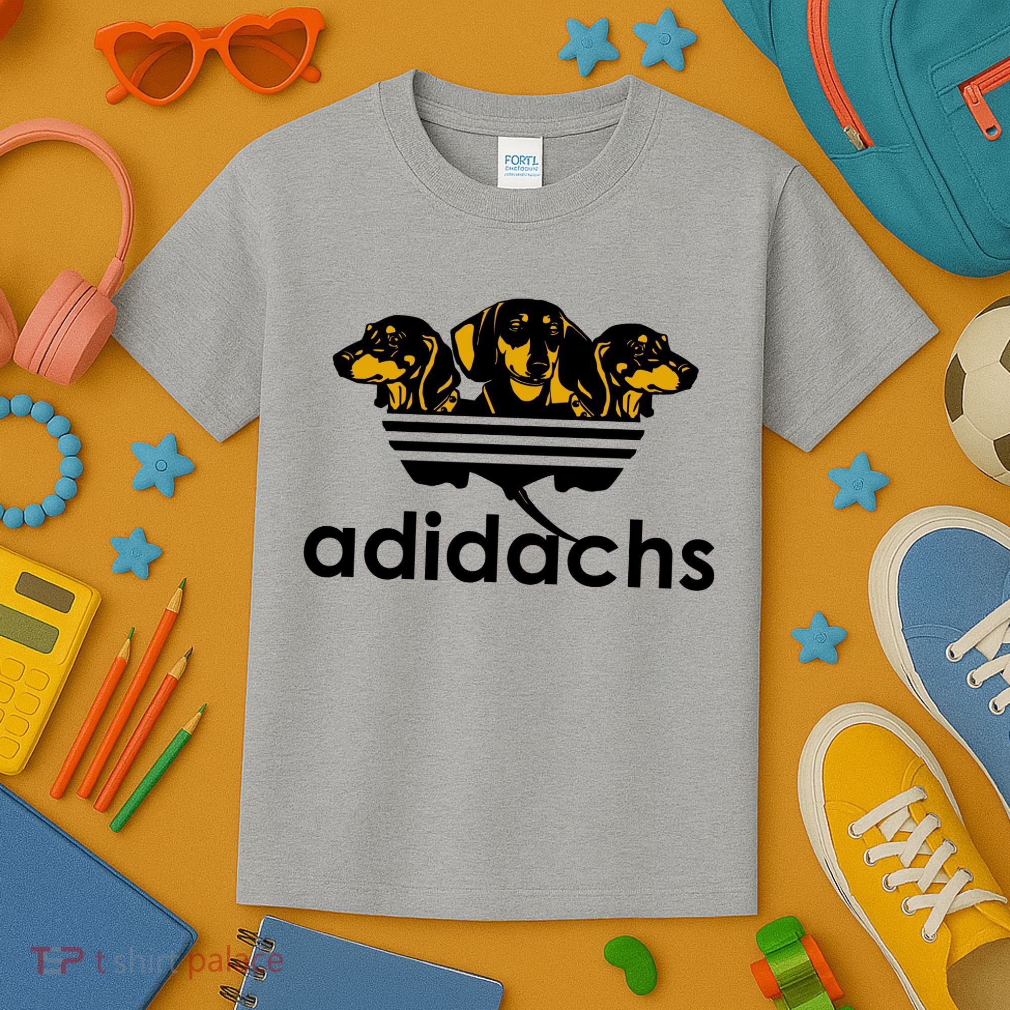 Adidachs Funny Daschund Dog Kids T-Shirt