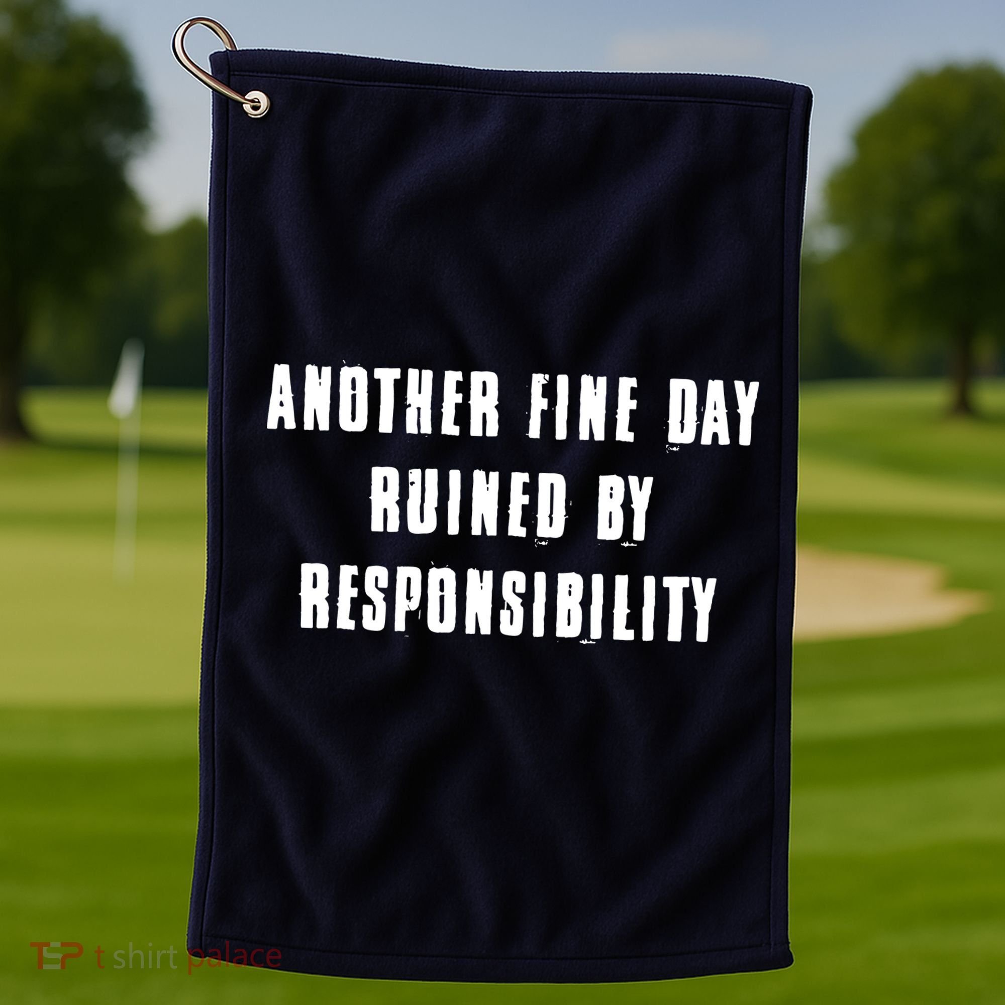 Another Fine Day Ruined By Responsibility Golf Towel