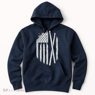 American Flag Drumsticks USA Drummers Vintage Drum Sticks Hoodie