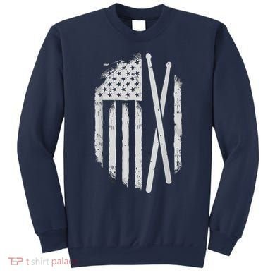 American Flag Drumsticks USA Drummers Vintage Drum Sticks Sweatshirt