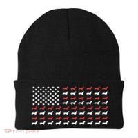 American Flag Dachshund Patriotic Dachshund Doxie Lover Cool Gift Beanie thumb 0