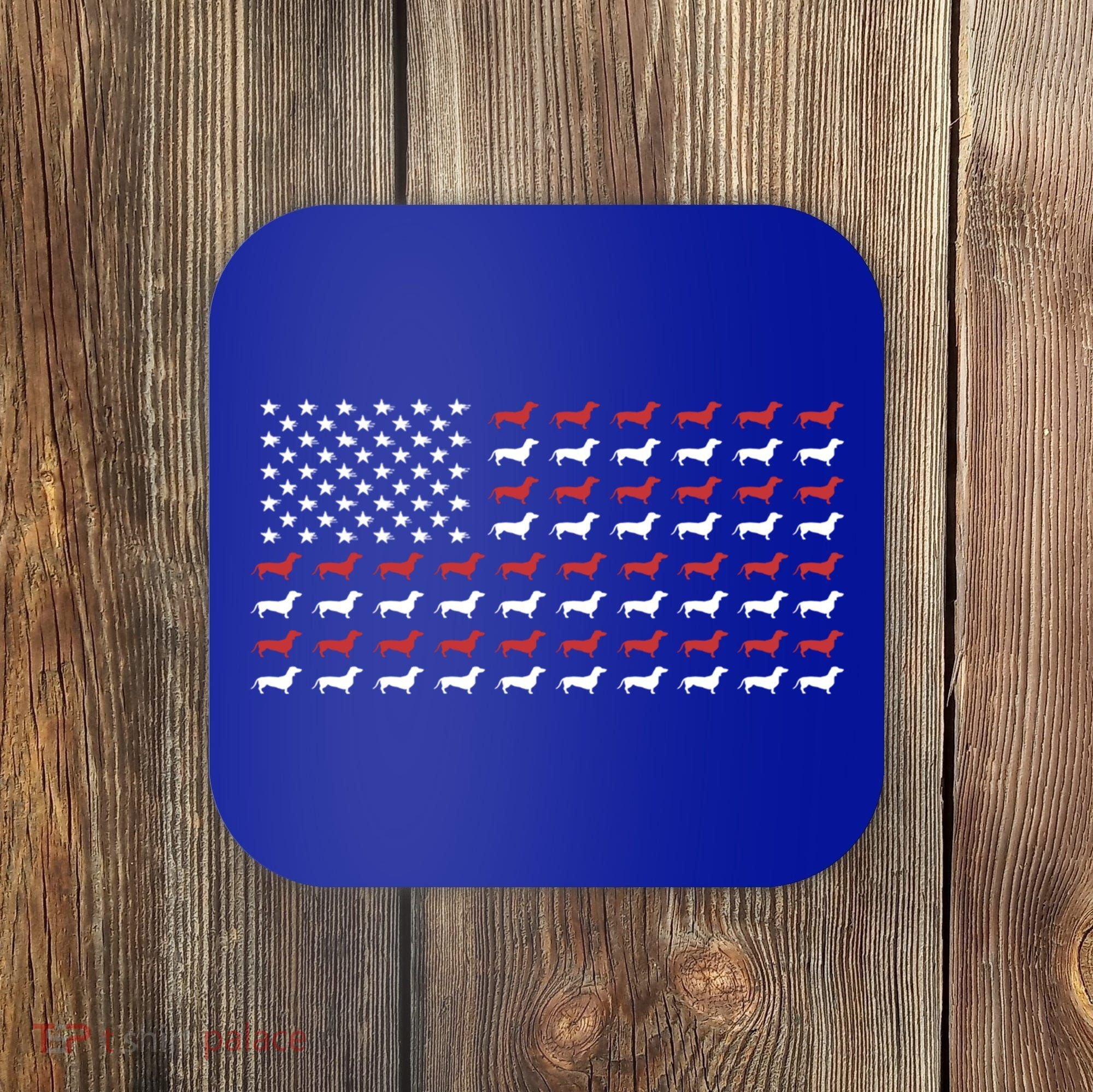 American Flag Dachshund Patriotic Dachshund Doxie Lover Cool Gift Coaster