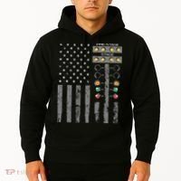 American Flag Drag Racing Strip Tree Light For Dragster Hoodie thumb 2