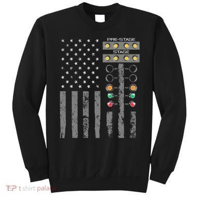 American Flag Drag Racing Strip Tree Light For Dragster Sweatshirt