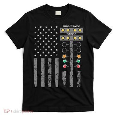 American Flag Drag Racing Strip Tree Light For Dragster T-Shirt
