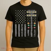 American Flag Drag Racing Strip Tree Light For Dragster T-Shirt thumb 3