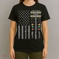 American Flag Drag Racing Strip Tree Light For Dragster T-Shirt thumb 4