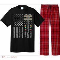 American Flag Drag Racing Strip Tree Light For Dragster Pajama Set thumb 0