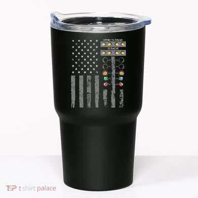American Flag Drag Racing Strip Tree Light For Dragster Tumbler