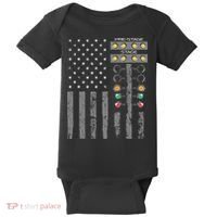 American Flag Drag Racing Strip Tree Light For Dragster Baby Bodysuit thumb 0