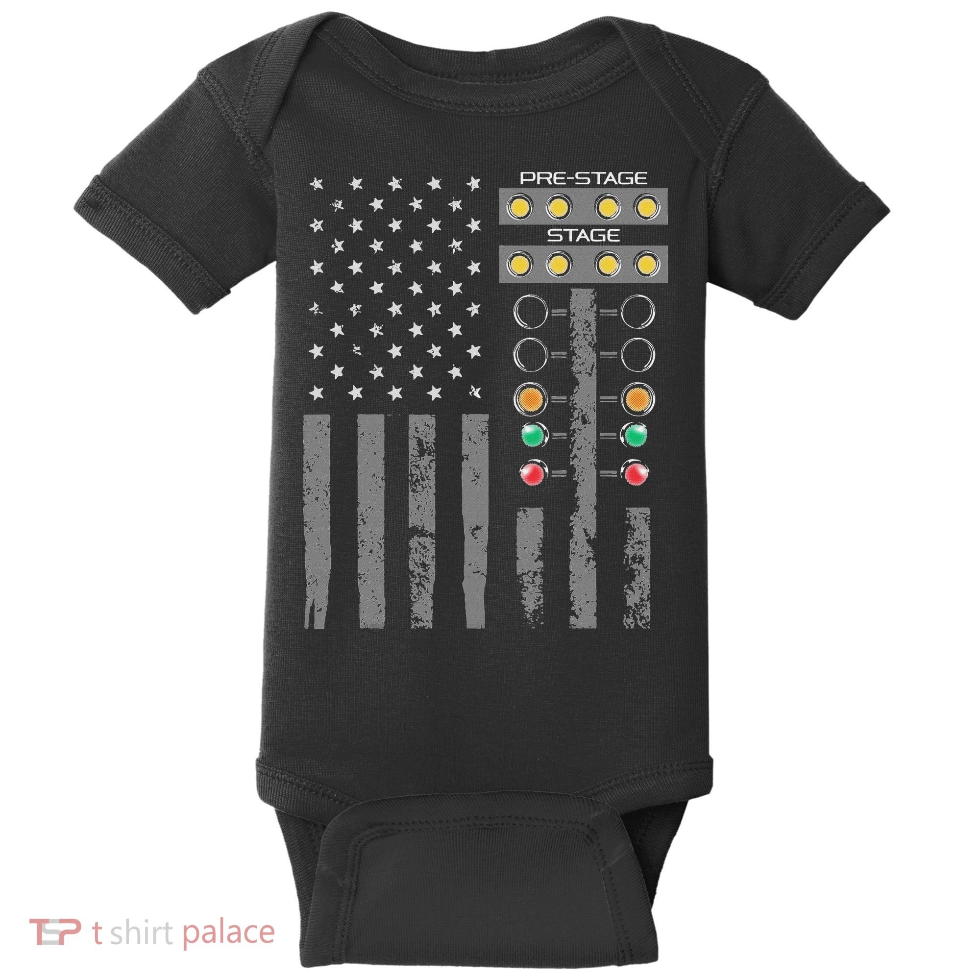 American Flag Drag Racing Strip Tree Light For Dragster Baby Bodysuit