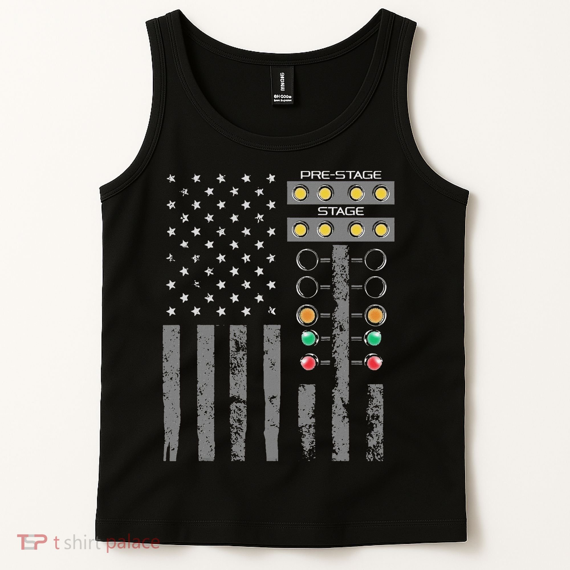 American Flag Drag Racing Strip Tree Light For Dragster Tank Top