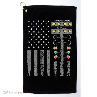 American Flag Drag Racing Strip Tree Light For Dragster Golf Towel