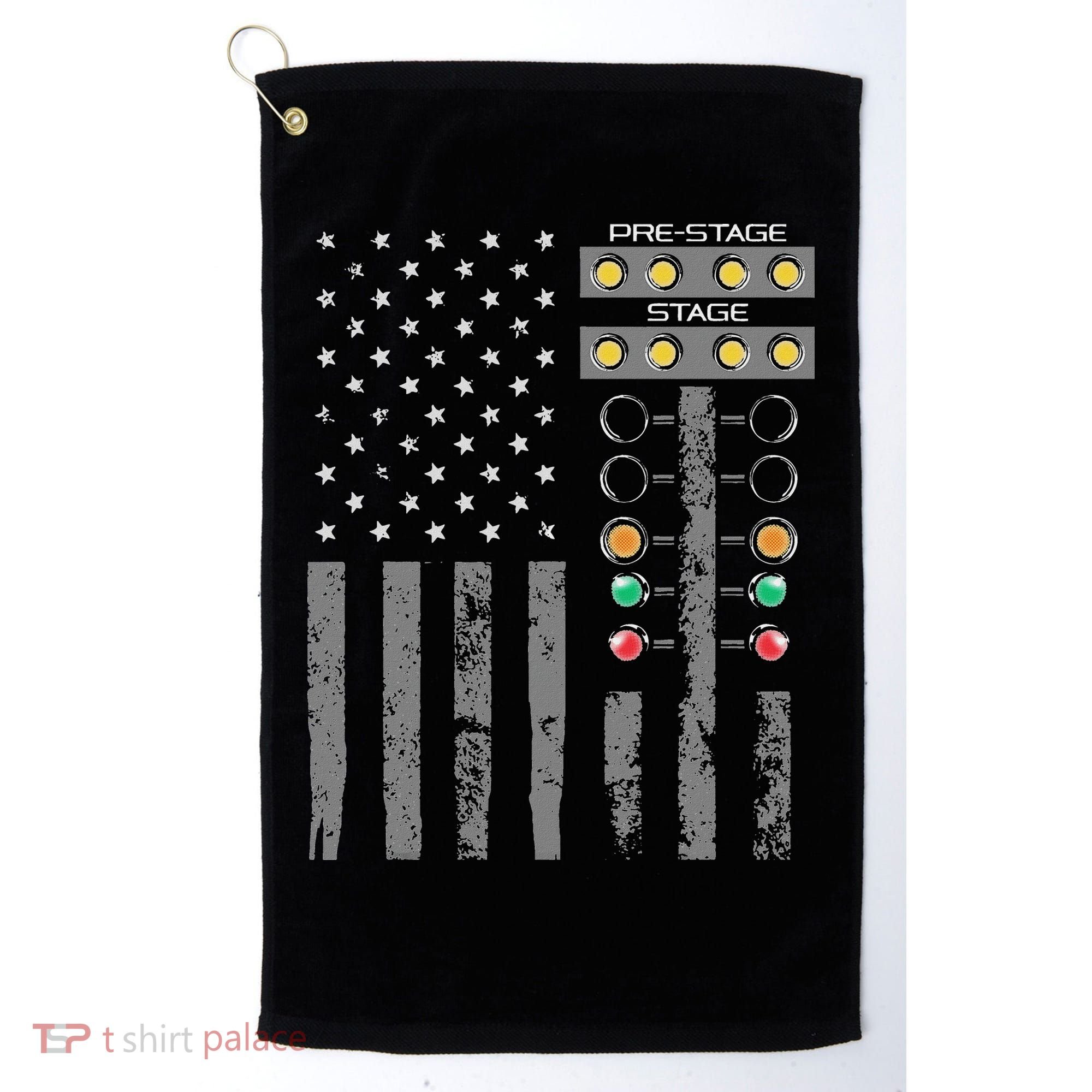 American Flag Drag Racing Strip Tree Light For Dragster Golf Towel